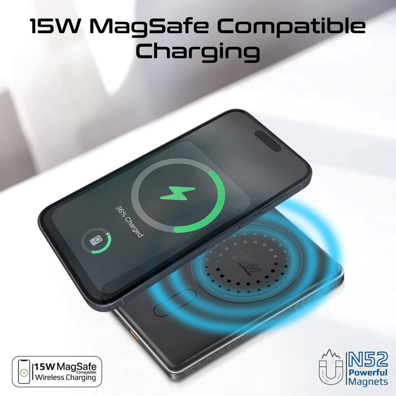 Blade-5 Ultra-Slim Aluminum Crafted MagSafe Compatible Wireless Charging PowerBank