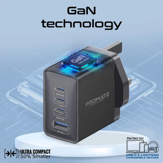 GanPort4-67pd 67W Power Delivery GaNFast™ Charger with Quick Charge 3.0