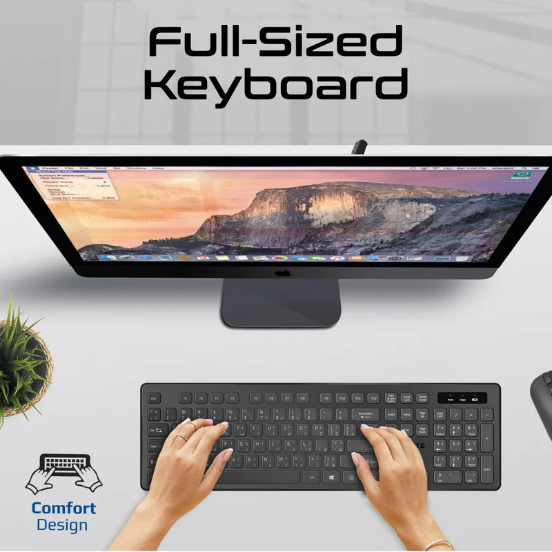 ProCombo-13 Sleek Profile Full-Size Wireless Keyboard and Mouse