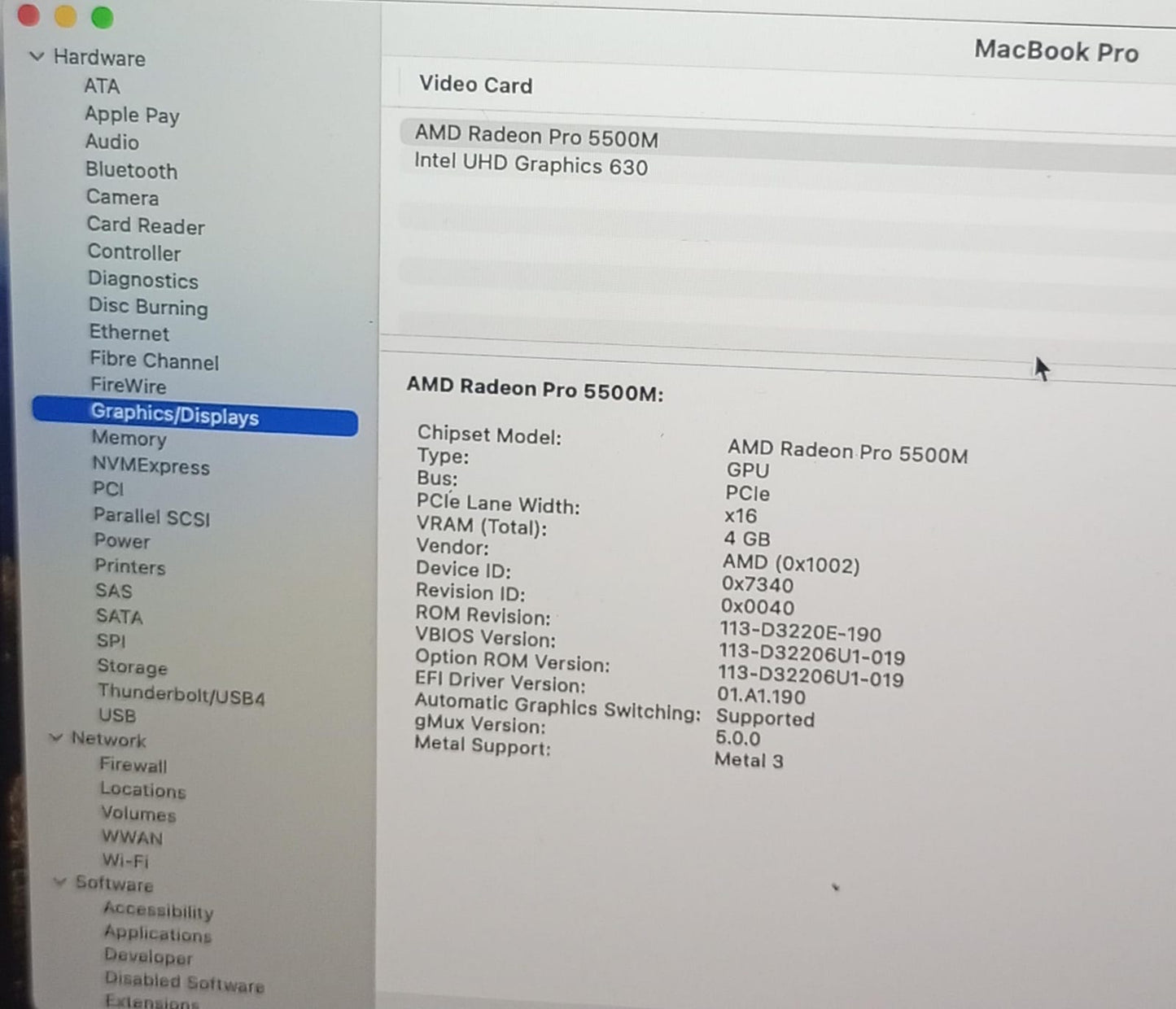 Macbook Pro 2019 16" A2141 32-512